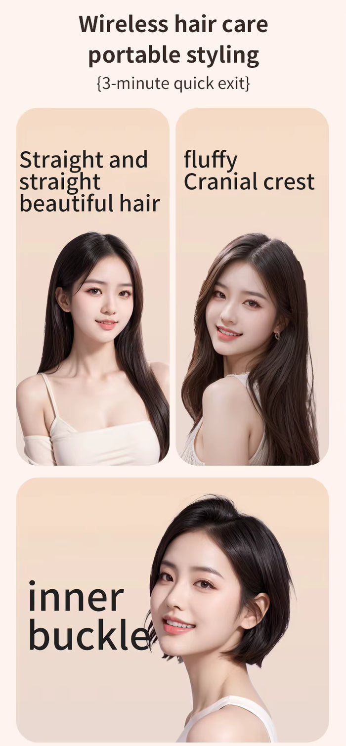 Stylish Hair Straightener Curler Compact Hair Brush Innovative Straightening Comb