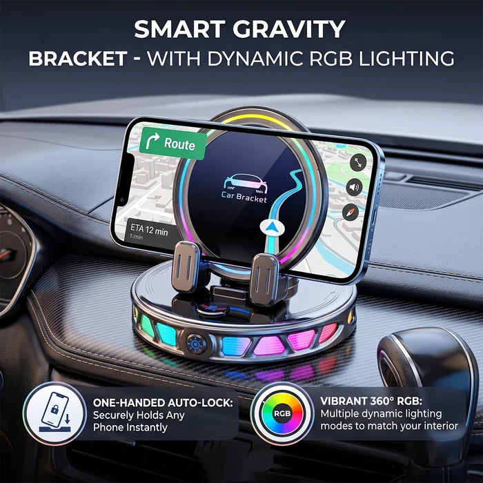 Suction Cup Car Phone Mount (360° Rotation) with LED Light |