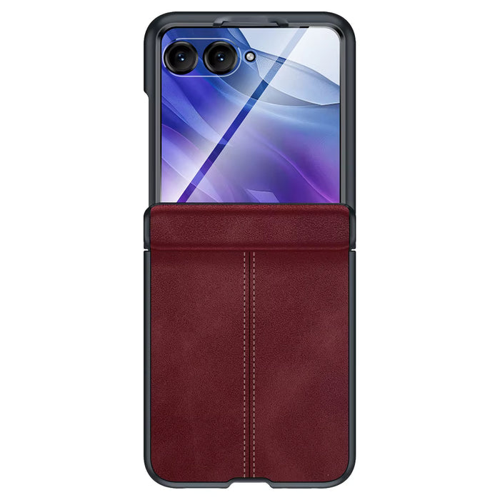 Suture PU Leather Hinge Protection Full Body Case for Samsung Z Flip – Luxury Foldable Cover