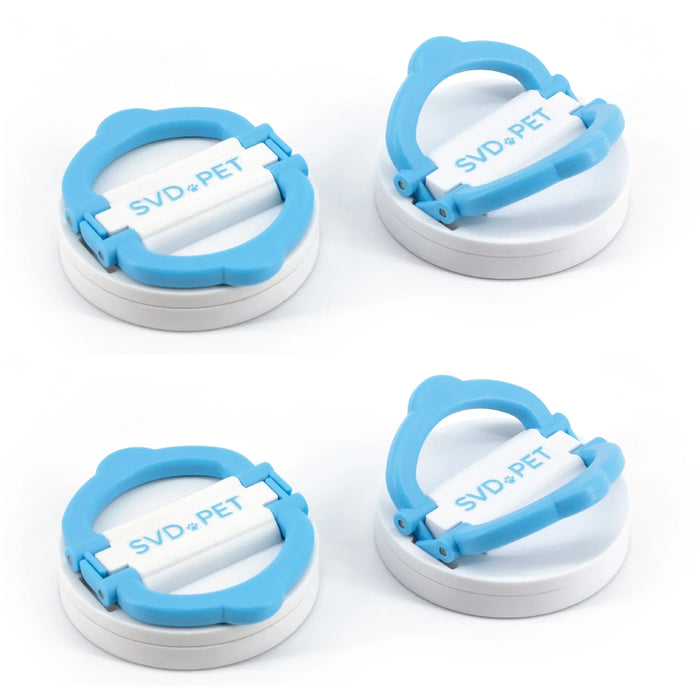 Blue and white SVD PET pet food container lids, secure seal for dog and cat food storage
