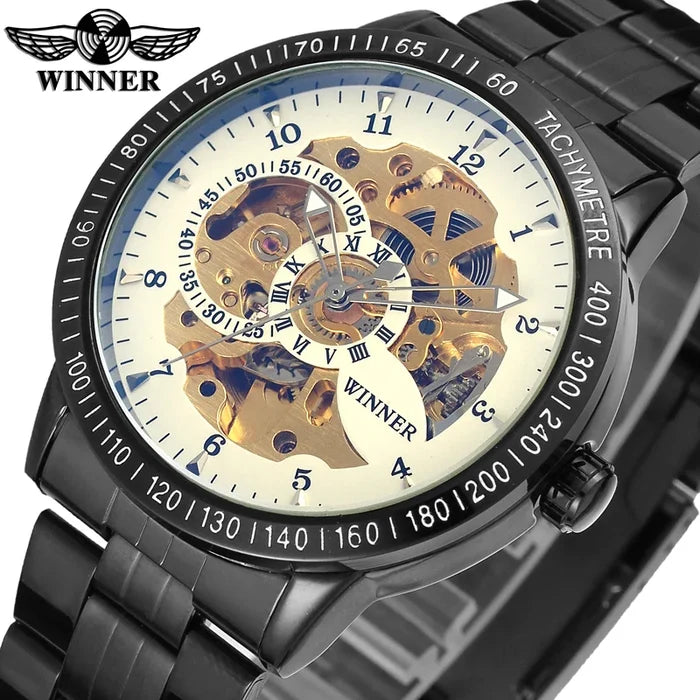 T-winner Automatic Skeleton Steel Men's Watch
