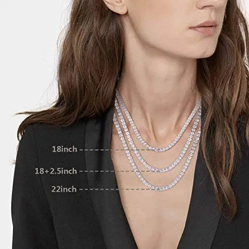 Tennis Link Cubic Zirconia Necklace Set