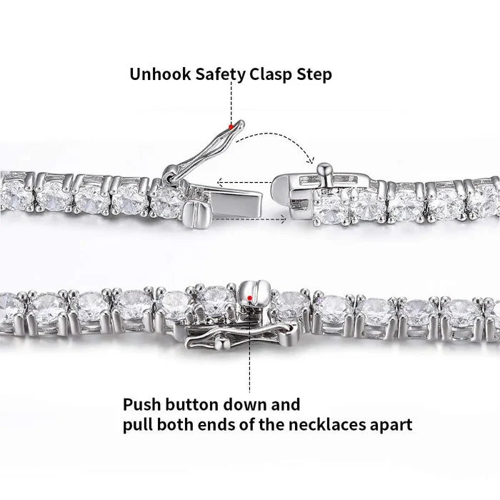 Tennis Link Cubic Zirconia Necklace Set