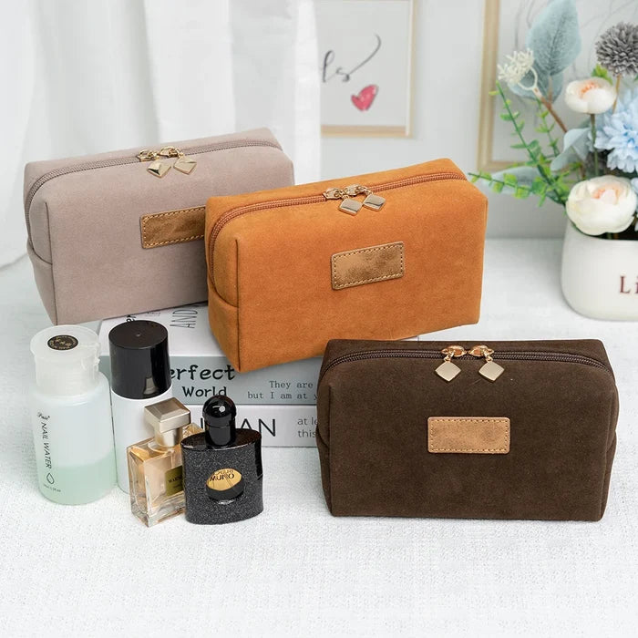 The New French Velvet Style Makeup Bag Toiletry Bag