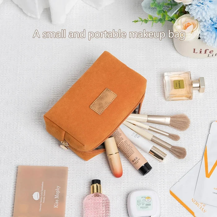 The New French Velvet Style Makeup Bag Toiletry Bag