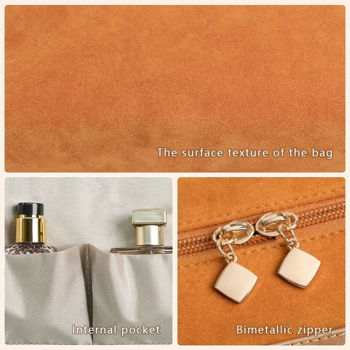The New French Velvet Style Makeup Bag Toiletry Bag