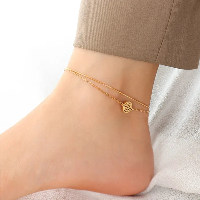 Titanium Steel Anklet - Waterproof & Stylish