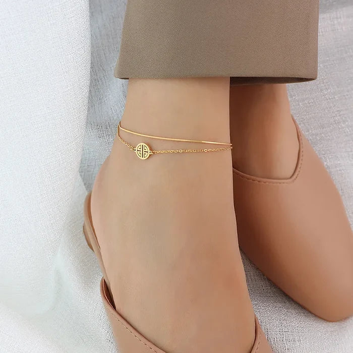 Titanium Steel Anklet - Waterproof & Stylish