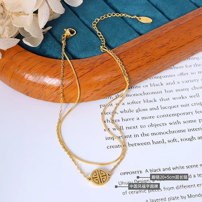 Titanium Steel Anklet - Waterproof & Stylish