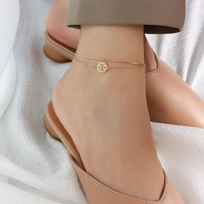 Titanium Steel Anklet - Waterproof & Stylish