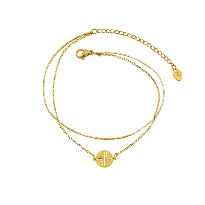 Titanium Steel Anklet - Waterproof & Stylish