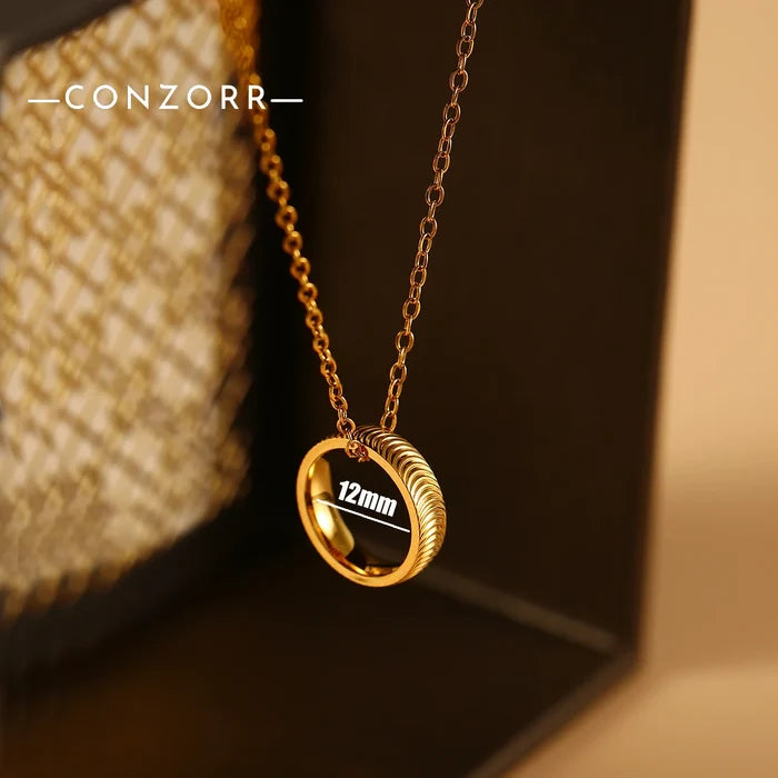 Titanium Steel Cateye Pendant Necklace