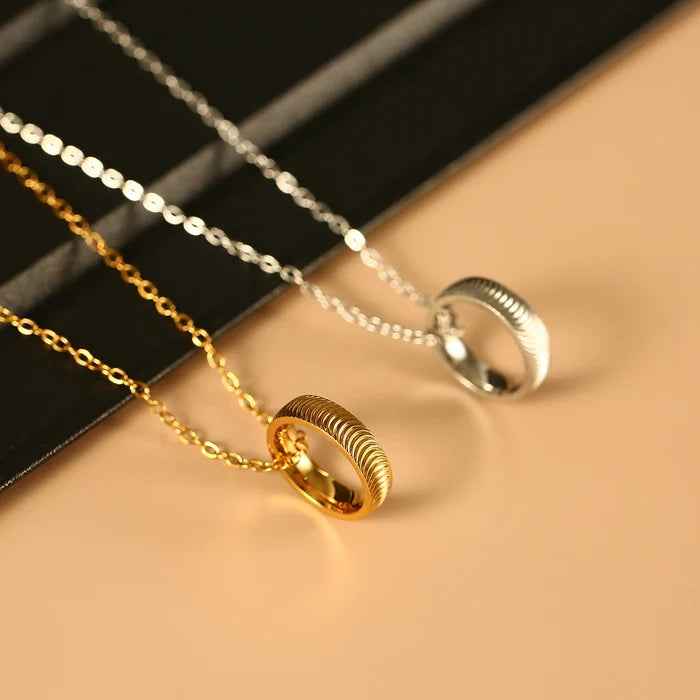 Titanium Steel Cateye Pendant Necklace