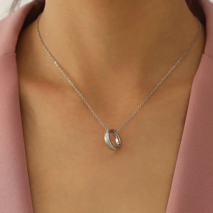 Titanium Steel Cateye Pendant Necklace