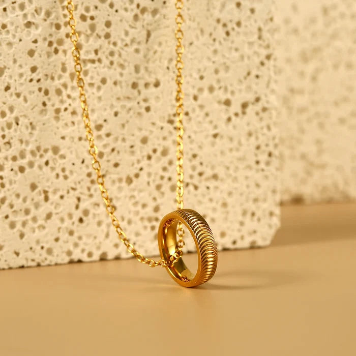 Titanium Steel Cateye Pendant Necklace