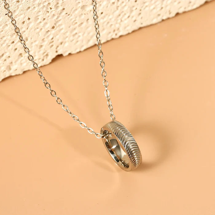 Titanium Steel Cateye Pendant Necklace