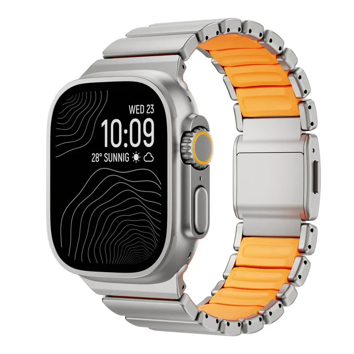 Titanium+Silicone Band for Apple Watch Ultra 3 49mm 46mm Luxury