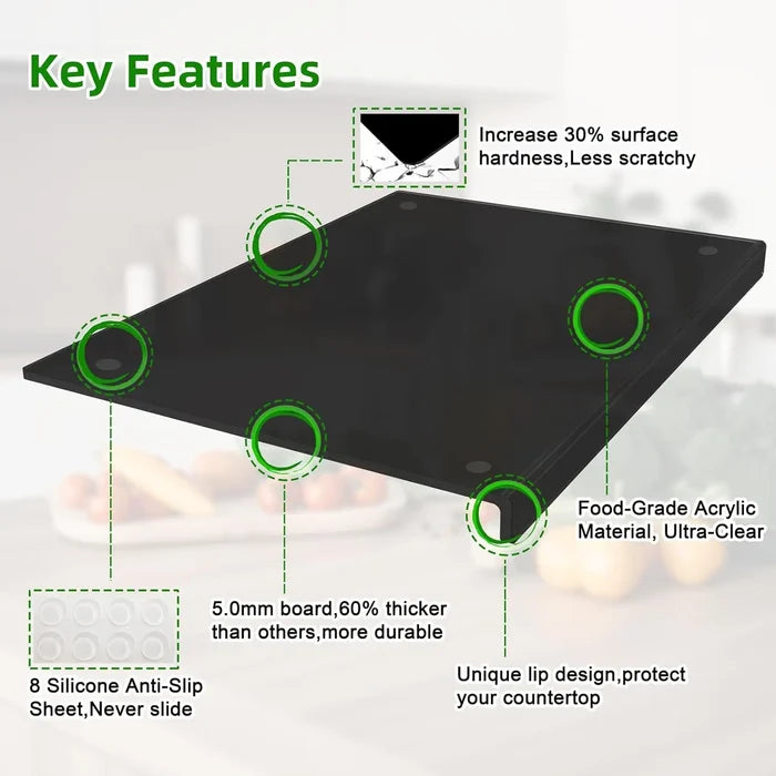 Transparent Acrylic Cutting Board for Kitchen Use