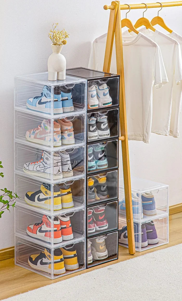 Transparent Plastic Acrylic Shoe Box Square Foldable