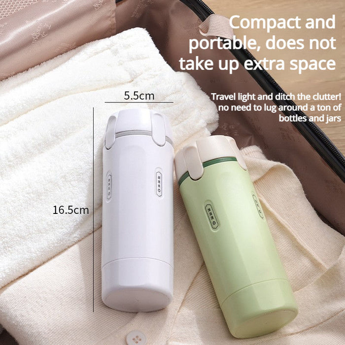 TravelMate 4-in-1 Refillable Bottle Set – Portable Cosmetic & Shampoo Dispenser Organizer