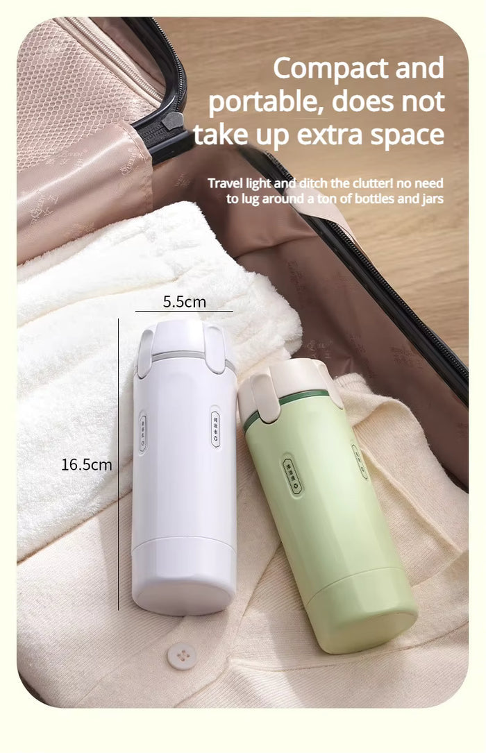 TravelMate 4-in-1 Refillable Bottle Set – Portable Cosmetic & Shampoo Dispenser Organizer
