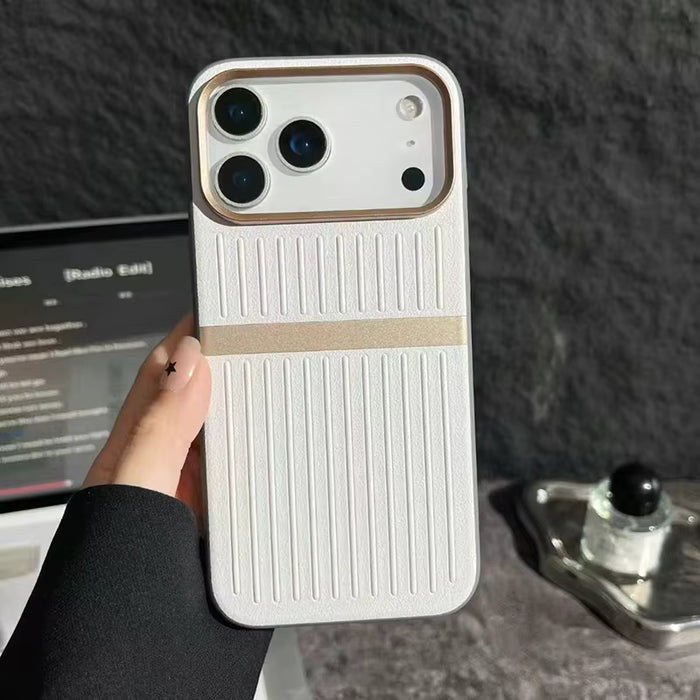 TravelStripe Mag Case – Suitcase Style Vertical Stripe Cover for iPhone