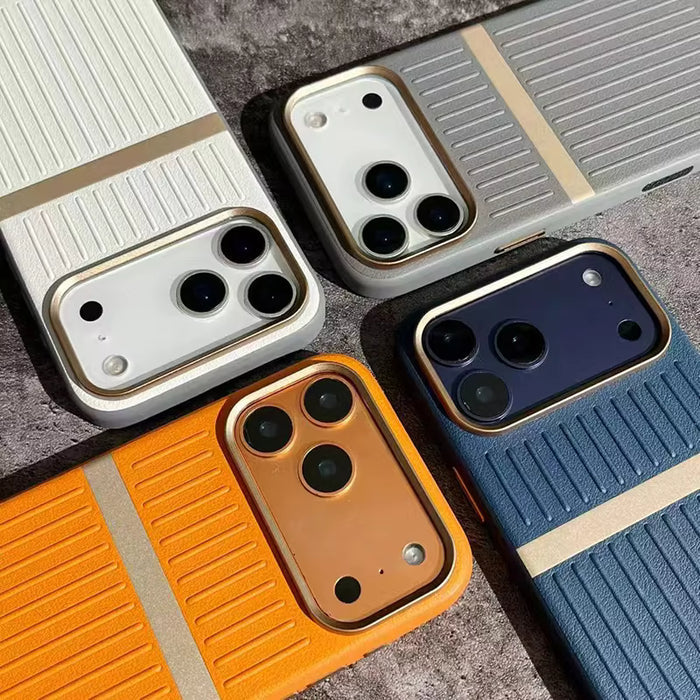 TravelStripe Mag Case – Suitcase Style Vertical Stripe Cover for iPhone