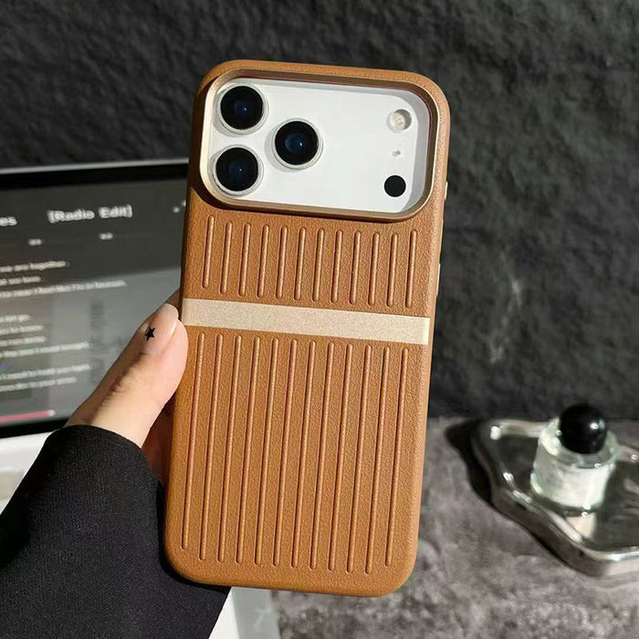 TravelStripe Mag Case – Suitcase Style Vertical Stripe Cover for iPhone
