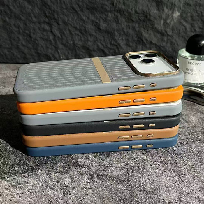 TravelStripe Mag Case – Suitcase Style Vertical Stripe Cover for iPhone
