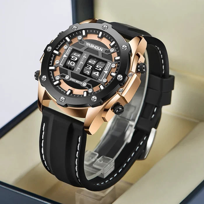 Trendy Personalized Multifunctional Men's Watch Sports Silicone Tape