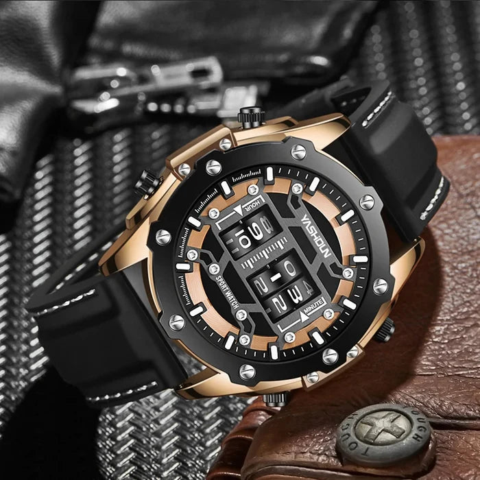 Trendy Personalized Multifunctional Men's Watch Sports Silicone Tape