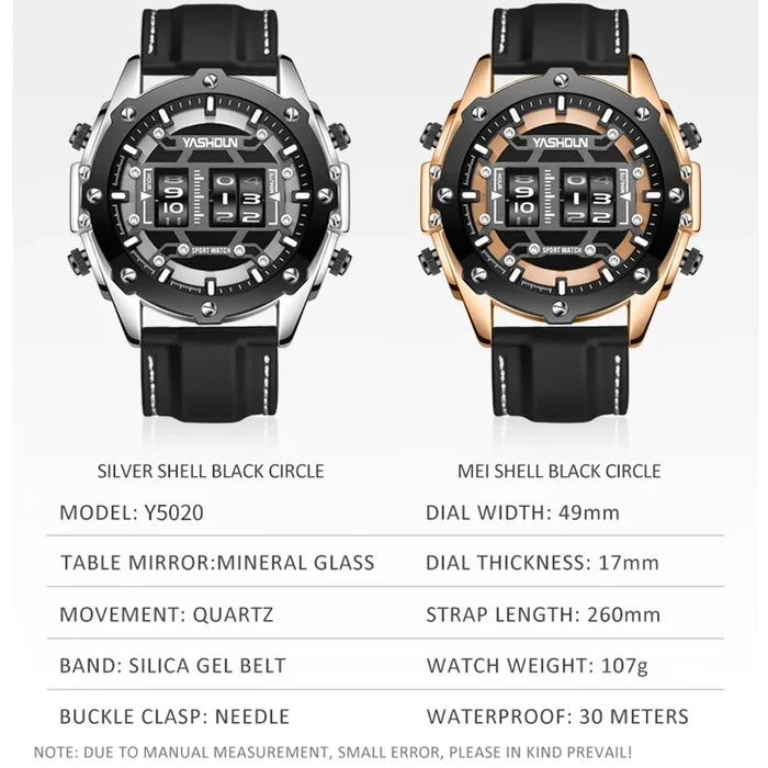 Trendy Personalized Multifunctional Men's Watch Sports Silicone Tape