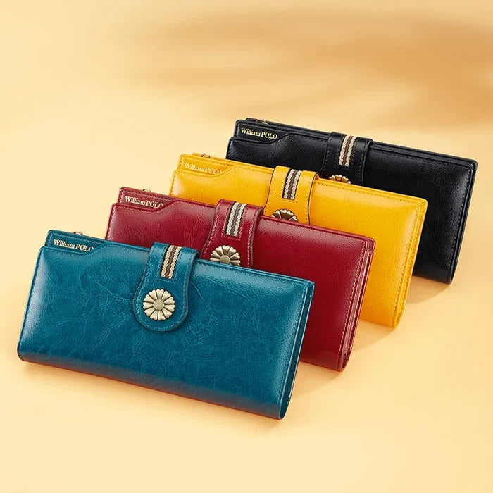 Tri-fold PU Leather Ladies Wallet Large Capacity