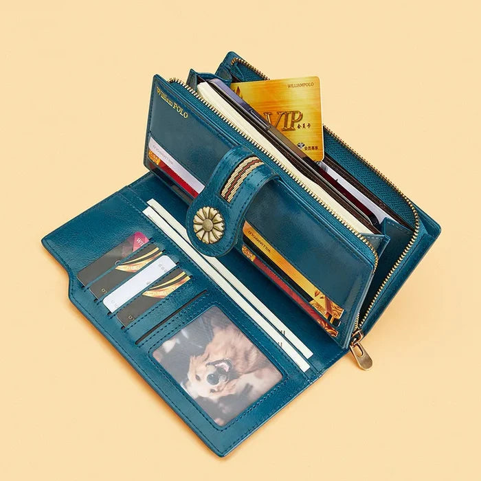 Tri-fold PU Leather Ladies Wallet Large Capacity