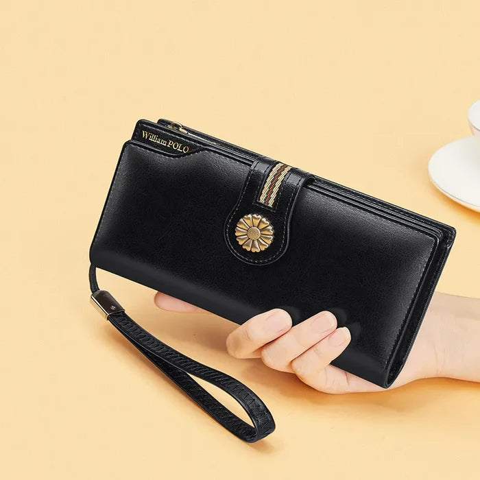 Tri-fold PU Leather Ladies Wallet Large Capacity
