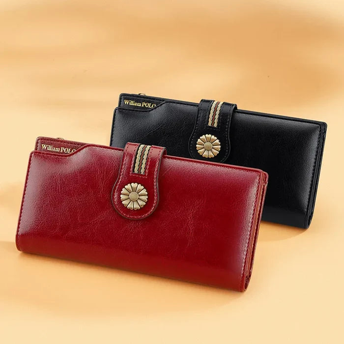 Tri-fold PU Leather Ladies Wallet Large Capacity