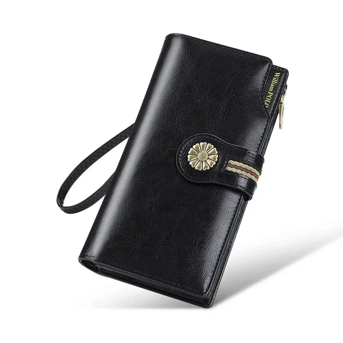 Tri-fold PU Leather Ladies Wallet Large Capacity