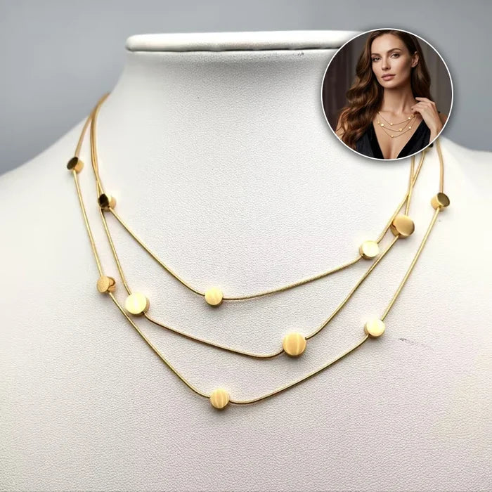 Triple Strand Stainless Steel Choker Necklace