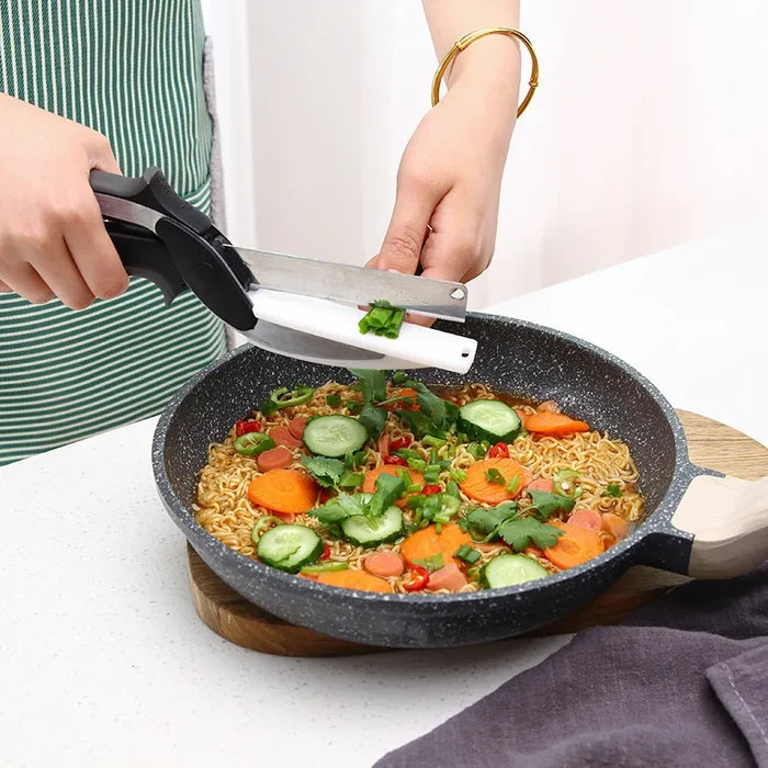 Two in One Kitchen Stainless Steel Scissor Vegetable 2 in 1 Scissors