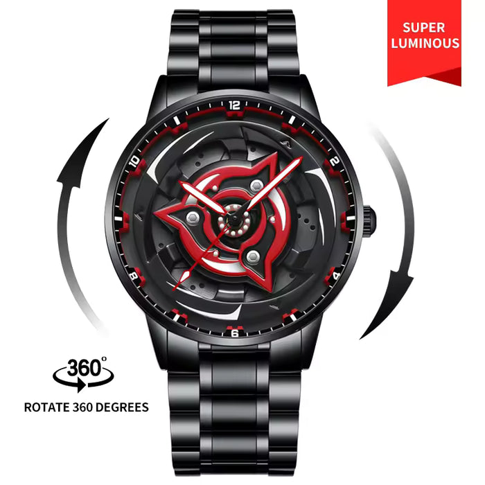 Uchiha  Sharingan Watch – 360° Rotating Anime Quartz Timepiece