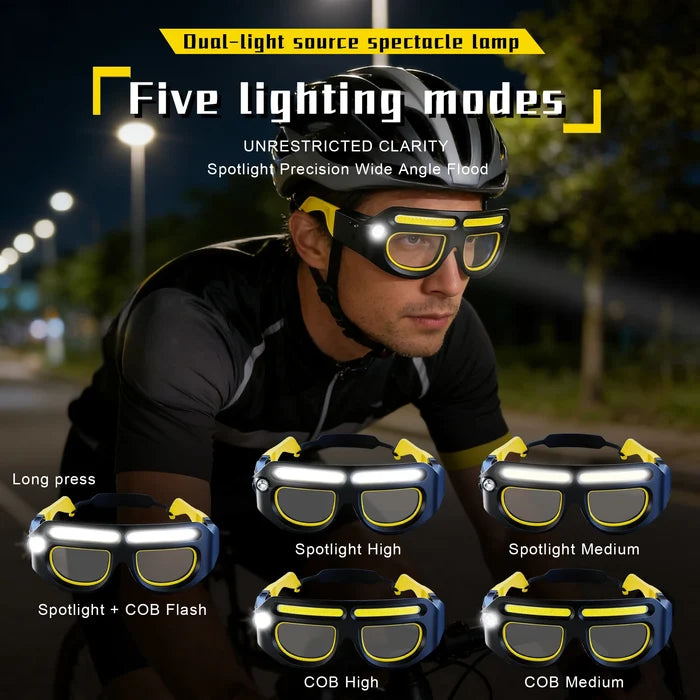Ultra Light LED Safety Glasses Headlamp Flashlight