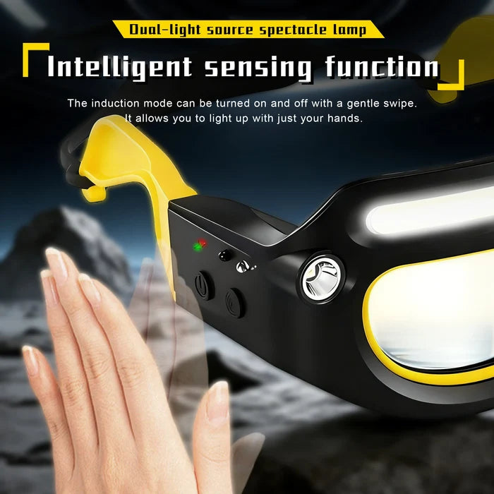 Ultra Light LED Safety Glasses Headlamp Flashlight