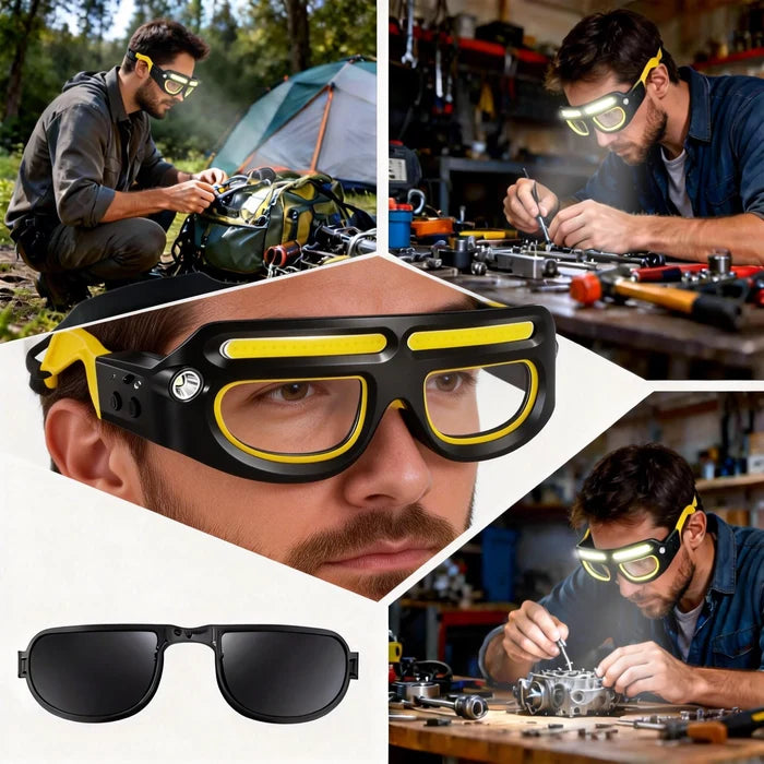 Ultra Light LED Safety Glasses Headlamp Flashlight