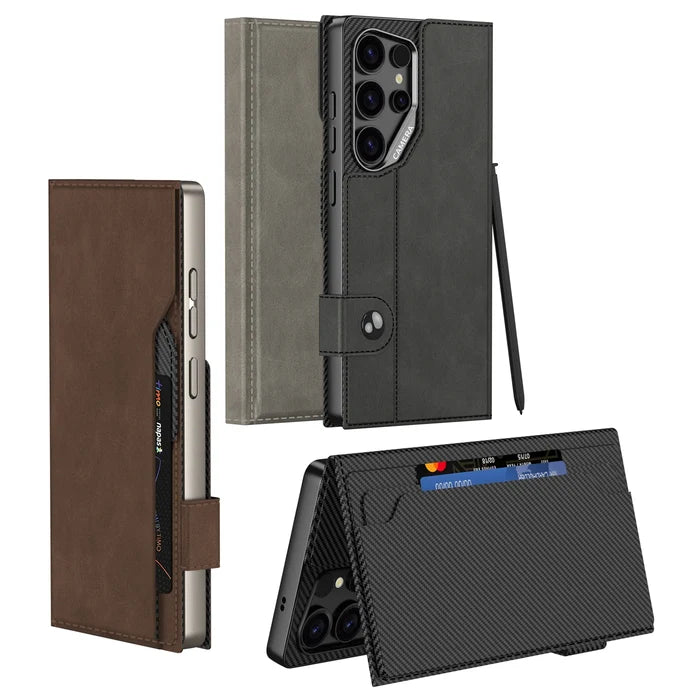 Ultra-Safe Frosted PC Case for for S25 Ultra with Dual Card Slots