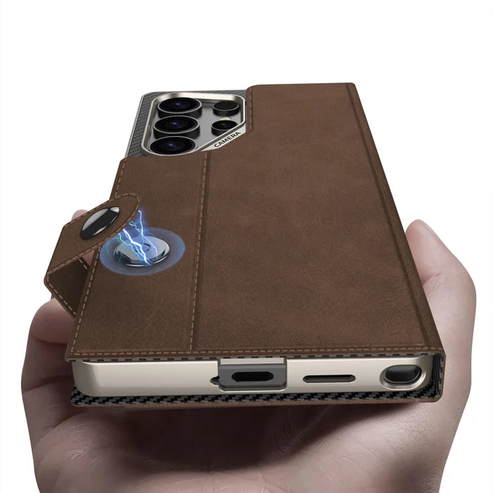 Ultra-Safe Frosted PC Case for for S25 Ultra with Dual Card Slots