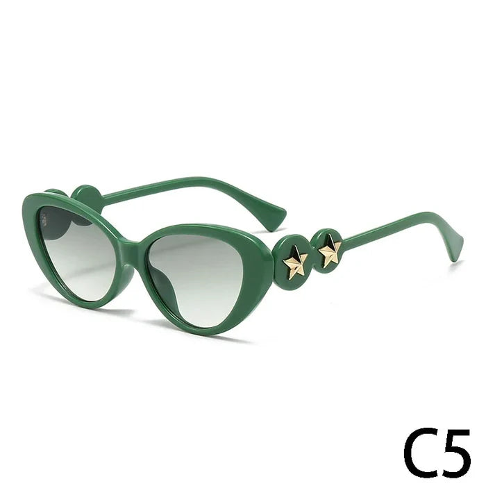Unisex UV400 Cat Eye Sunglasses - Blue Frame