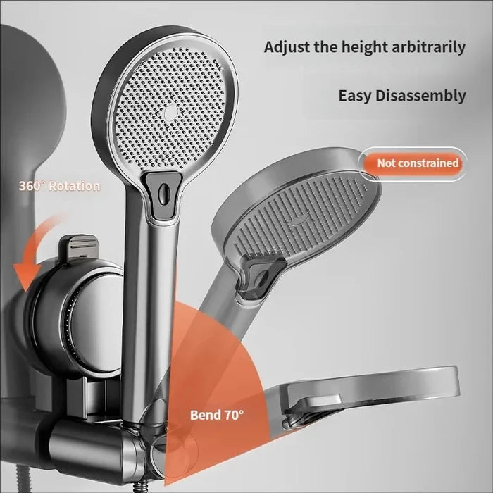 Universal No-Drill Adjustable Shower Head Holder