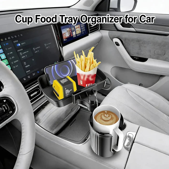 Upgrade 3-in-1 Multi-Function Car Food Table Tray Organizer