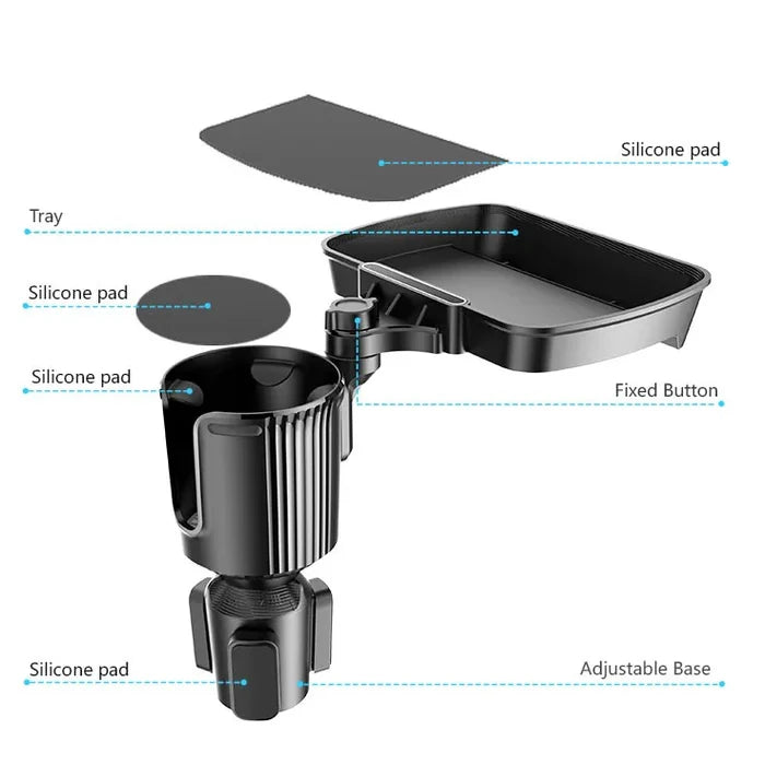 Upgrade 3-in-1 Multi-Function Car Food Table Tray Organizer