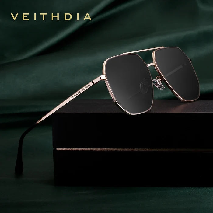 Veithdia 8258 Luxury Gold Polarized Sunglasses